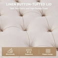 thumbnail image 6 of Mangodan 50" Storage Ottoman Bench, Tufted Ottoman With Storage Bench for Living Room, Large End of Bed Bench Ottomans, Modern Entryway Benches, Window & Bedroom Benches for Foot of Bed, Beige, 6 of 8