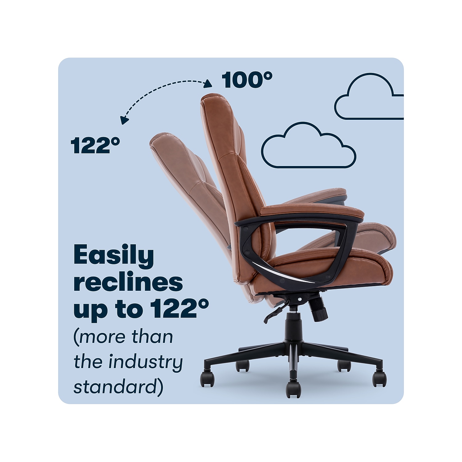 Serta Connor Executive Office Chair Cognac Bonded Leather