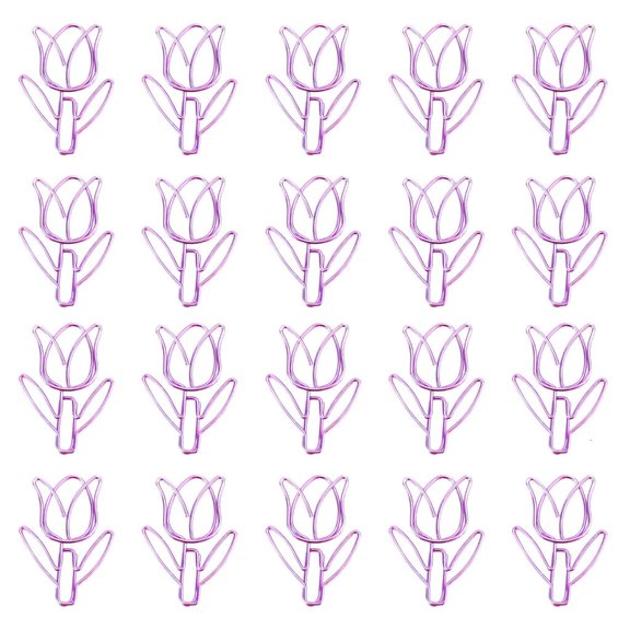 Giaone 20 Pcs Small Bookmarks Creative Paper Clips Tulips Shape Bookmarks Holders
