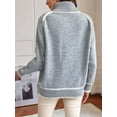thumbnail image 6 of Fall Sweaters for Women Trendy Cute Cozy - Long Sleeve Colorblock Knitted Pullover Tops Grey M, 6 of 8