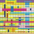 thumbnail image 2 of Ambesonne Geometric Fabric by the Yard Upholstery, Colorful Rectangles Lines, 2 Yards, Yellow Fuchsia and Blue, 2 of 5
