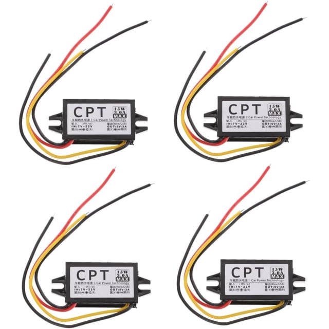 ZOUSSIQI 4 Pcs Convertisseur 12v à 5v Dc à Dc Convertisseur Haute Efficacité Convertisseur à Réduction de Tension Régulateur de Tension Amplificateur Module d'Alimentation Dc Volt Cuivre CA919-43064