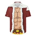 thumbnail image 4 of Camisas de Manga Larga para Hombres, Botón de Impresión Blusa de Cuello, Camisa de Poliéster de Moda Casual, 4 of 8