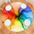 thumbnail image 2 of Colorful Ink Pattern Round Fitted Tablecloth with Elastic Edge,Dining Table Cover Waterproof,Outdoor Round Tablecloth for Camping,Dining,Indoor and Outdoor, 2 of 7