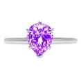 thumbnail image 7 of Solitaire Engagement Ring for Women - 2ct Natural Amethyst in 14K White Gold Promise Ring, 7 of 7