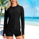 thumbnail image 3 of Craaazy Women Casual Full Zip Jacket, Solid Color Long Sleeve Sun Protection Top, Slim Fit with Thumb Holes and Pockets for Daily Wear Gifts, 3 of 8