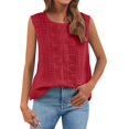 thumbnail image 2 of Womans Tank Tops Loose Fit Sleeveless Top - Pleated Cotton Linen Blend, Casual Solid Color Vest Tank, 2 of 9