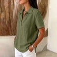 thumbnail image 6 of Women's Casual Loose Plain V-Neck Pullover Top for Everyday Wear, 6 of 7