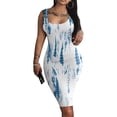 thumbnail image 3 of Gibobby Vestido casual de punto para mujer Vestido midi sin mangas Vestidos Tank Party Club Mini vestido de mujer Tie-dye Vestido de mujer(Azul,M), 3 of 5