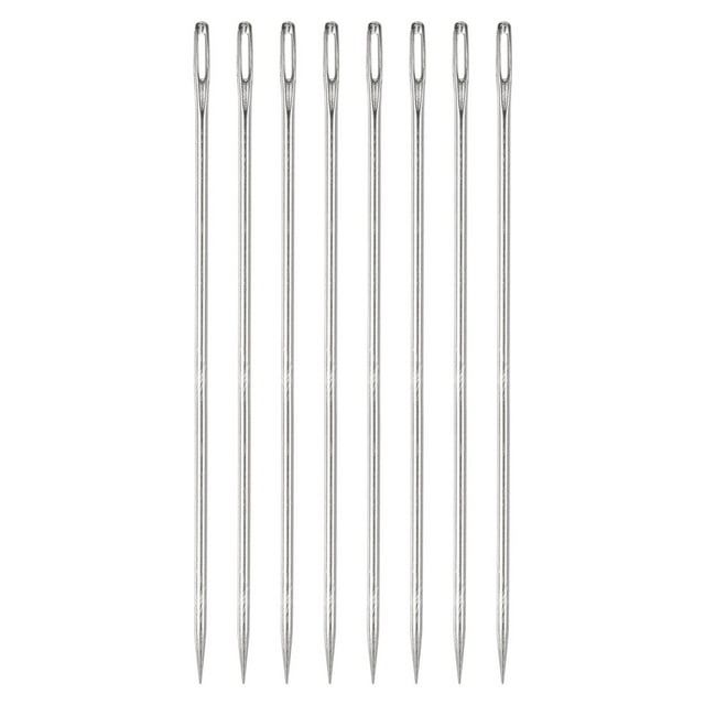 Unique Bargains 8PCS Upholstery Needle Large Eye Extra Long 6in Sewing Needles Straight Hand Needles Easy to Thread