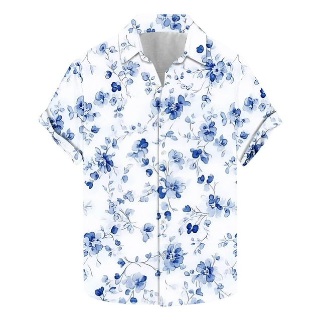 Txeol Chemise Décontractée à Manches Courtes pour Hommes, Texturée, Été, Plage, Vacances, Multicolore, P