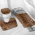 thumbnail image 6 of Hadint 4Pcs Brown Leopard Print Pattern Shower Curtain Set, Shower Curtain and Rug Set, 12 Pcs Hooks, 71inx71in, 6 of 11