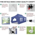 thumbnail image 5 of SANOPY 10' x 20' EZ Pop up Canopy Party Tent, Outdoor Event Instant Gazebo with 6 Removable Sidewalls for Camping Wedding Picnic, Deep Blue, 5 of 10