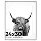 thumbnail image 1 of Homeforia Marco de fotos de 24 x 30, negro, metal premium, marco de rompecabezas de 24 x 30, mate a foto de 18 x 24, marco de 24 x 30, negro mate a 18 x 24, gancho de pared de vidrio templado incluido, 1 of 1