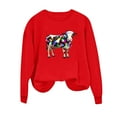 thumbnail image 5 of Nmnitkp Sweatshirt For Women Round Neck Hoodless Christmas Printed Casual Loose Sweatshirt Red,XL, 5 of 6