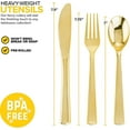 thumbnail image 4 of 400PCS Pre Rolled Gold Plastic Silverware Sets - Heavy Duty Hammered Gold Cutlery Include 100 Pack Wrapped Disposable Utensils with Napkins for Parties, Dinners & Weddings, 4 of 10