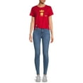 thumbnail image 2 of Disney Winnie the Pooh Women's Line Up Short Sleeve Tie Front Fashion T-Shirt, 2 of 5