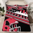thumbnail image 2 of jejeloiu American Rugby City Twin Sheet Sets,Red Football Helmet Bedding For Boys Kids 3 Pieces, 2 of 7