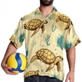 thumbnail image 4 of Turtle Seamless Men's Short Sleeve Poplin Shirt, Casual Printed Button Down, Summer Beach Hawaiian Shirts, Unisex, 4 of 6