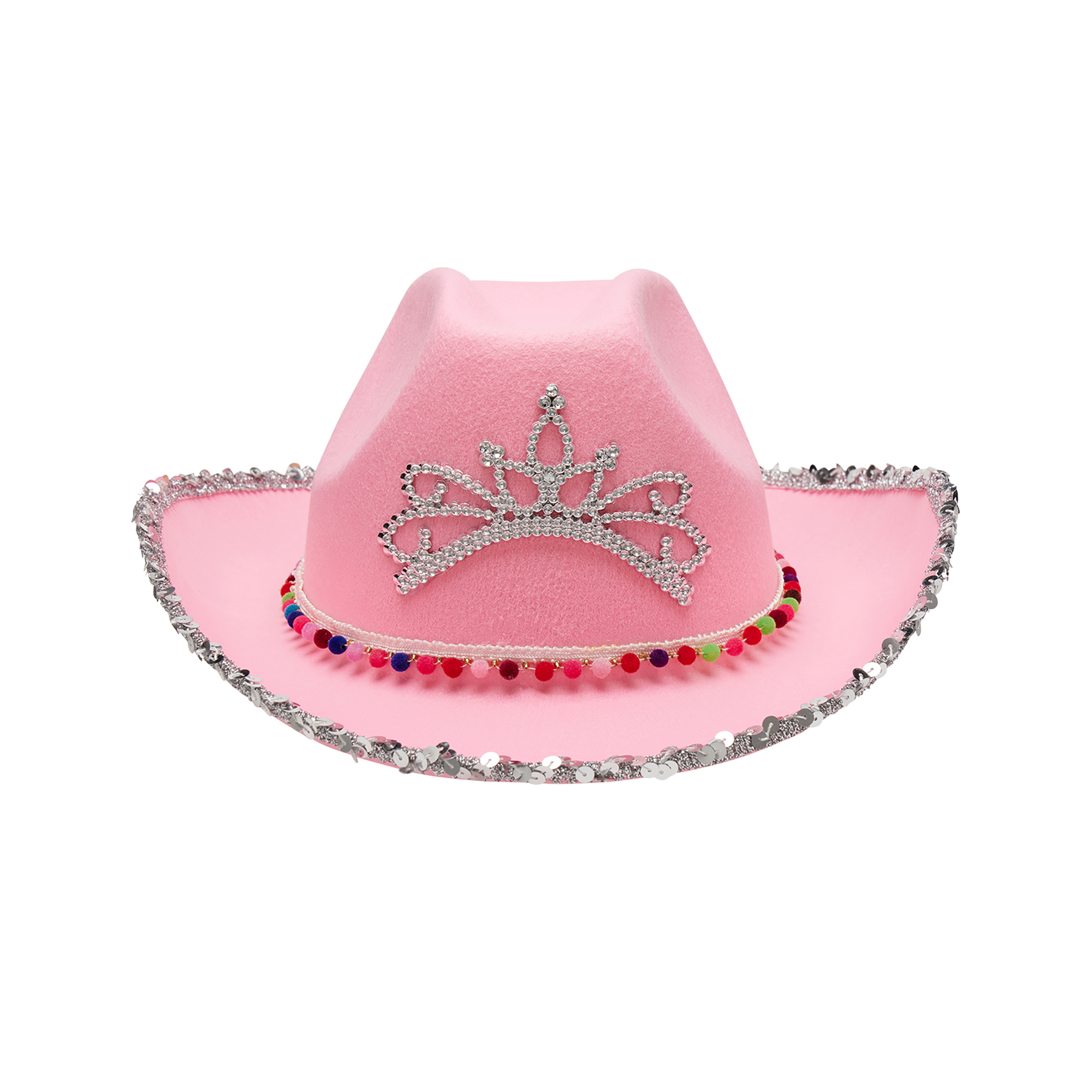 Mildsown Women Cowboy Hat Sequined Wide Brim Rhinestone Crown Western