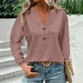 thumbnail image 2 of Long Sleeve Shirts for Women Women's Solid Color V-neck Long Sleeved T-shirt, 2 of 7