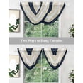 thumbnail image 5 of Waterfall Valances for Windows, Navy Beige Striped Kitchen Sheer Valance Curtains, Gradient Geometric Blue White Rod Pocket Elegant Swag Valances for Living Room Bedroom, 47.2"x38.5", 2 Panel, 5 of 8