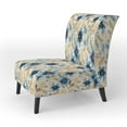 thumbnail image 3 of Designart Hibiscus Haven I « » Fauteuil d'Appoint Rembourré Bleu à Motif Floral - Fauteuil de Style Champêtre pour Salon, 3 of 7