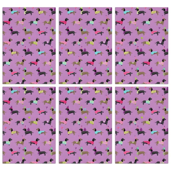 6 Pcs Funny Kitchen Towels,Colorful Funny Dachshund Microfiber Dish Towels,Kitchen Tea Towels,Kitchen Towel Set (18" X 26")
