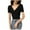 Black, variant on Female Casual Short Fashion Sleeve O Neck Blouse Summer Solid Blouse Tops T Shirts