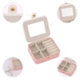 thumbnail image 4 of Unique Bargains Portable Mini Faux Leather Organizer Jewelry Box with Button Pink, 4 of 7