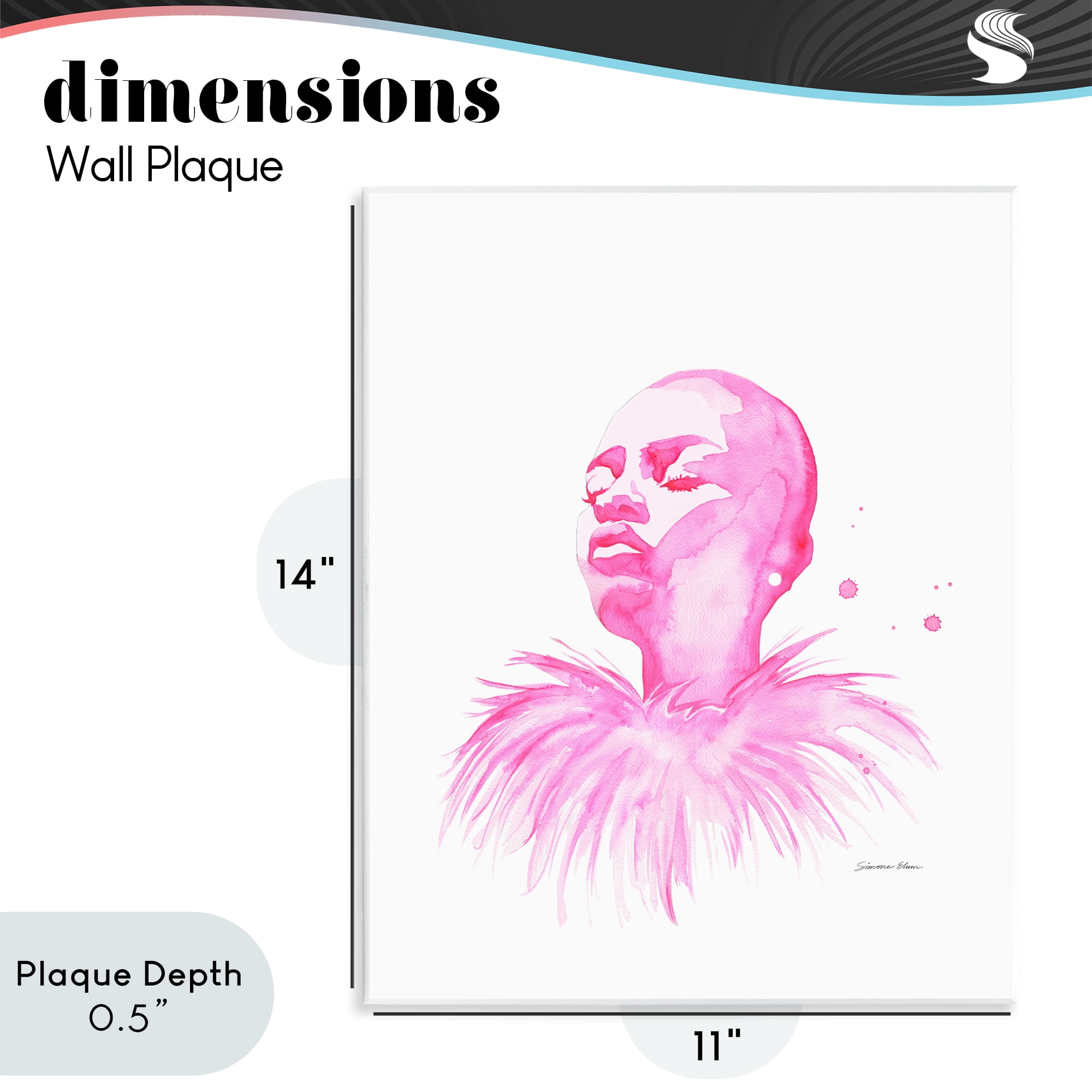 Stupell Industries In A Pink Mood Portrait Wall Plaque Art, design by Simone Elum