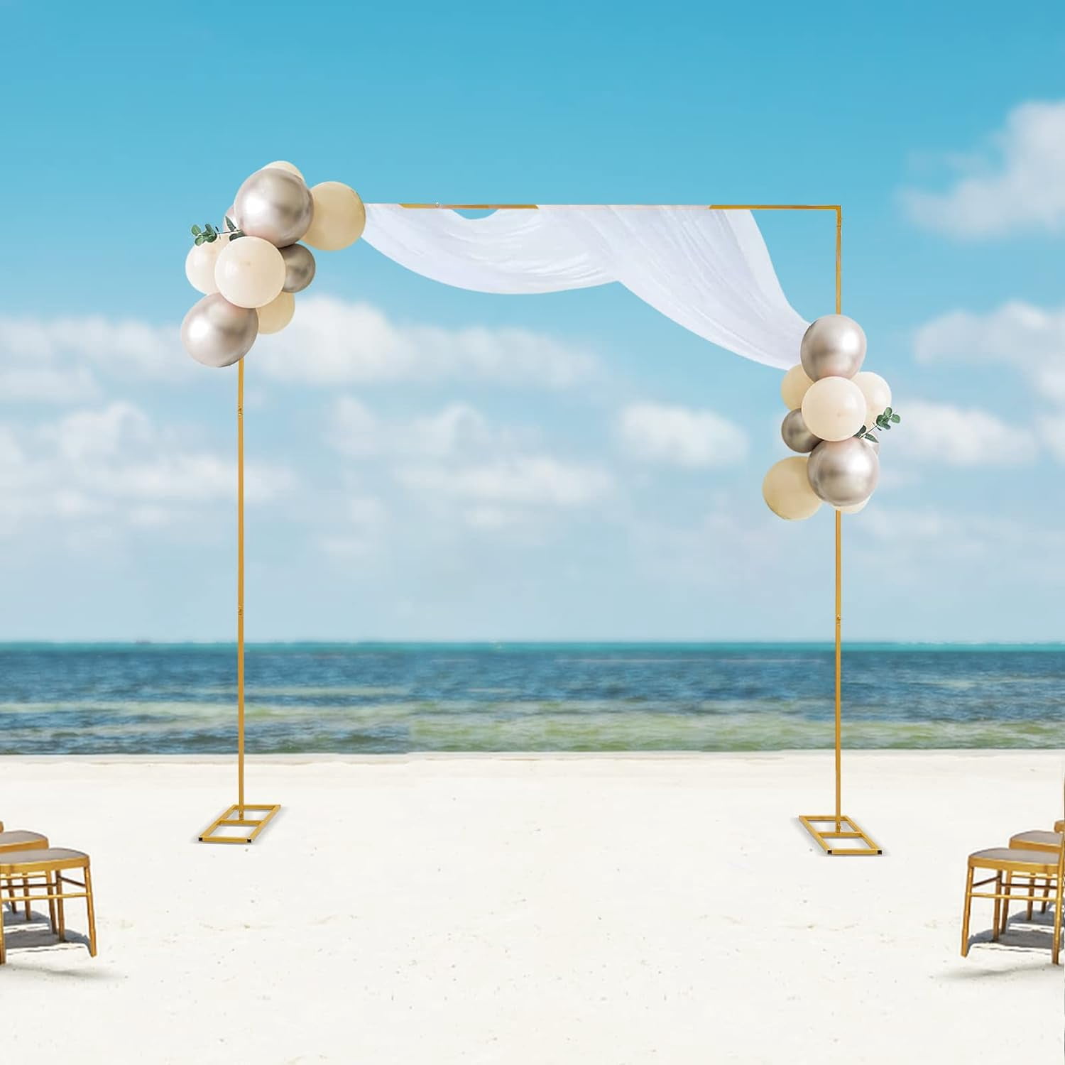 7.2FT telaio a palloncino in metallo floreale oro sfondo 6 piedi per festa di co