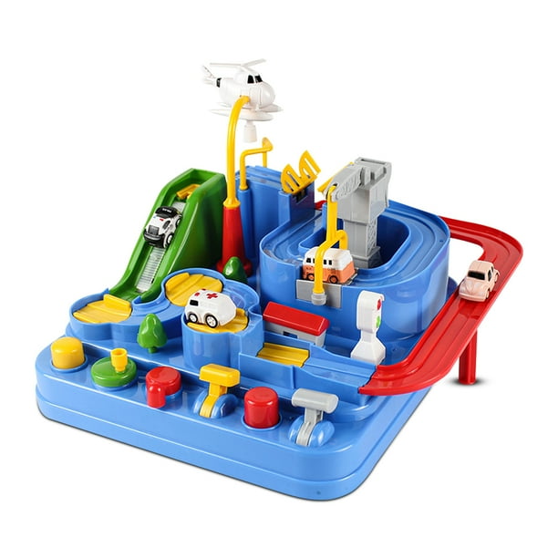 Coche para niños, juguetes de aventura, juego para padres e hijos, pistas de carreras, modelos de tráfico ferroviario de vehículos, accesorios de aprendizaje, regalo de cumpleaños para el hogar, azul Advancent FN000794-02