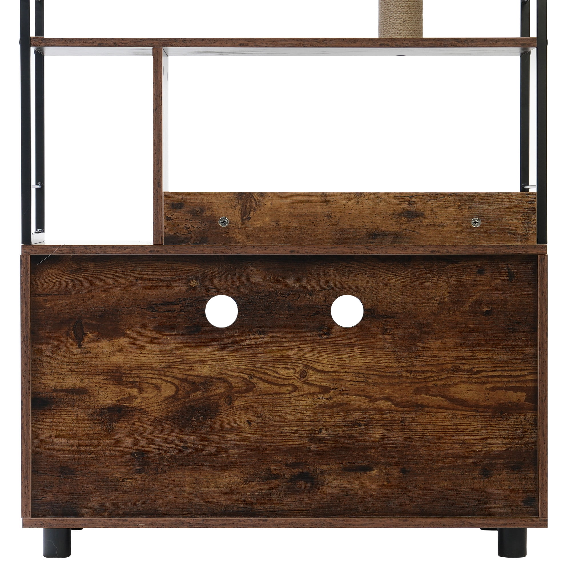 Pefilos 59" Cat Litter Box Enclosure Furniture with Shelves, Hidden Litter Box with Scratching Posts, litter box furniture ,Wooden Cat Tree Tower, Brown Pefilos 59" Cat Litter Box Enclosure Furniture with Shelves, Hidden Litter Box with Scratching Posts, litter box furniture ,Wooden Cat Tree Tower, Brown