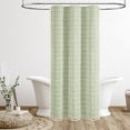 thumbnail image 6 of Boho Farmhouse Shower Curtain Set with Tassel - Linen Rustic Heavy Duty Fabric, Water Repellent, Modern Bohemian French Country Thick Bathroom Shower Curtains - Cream/Beige, 72x72, 6 of 6