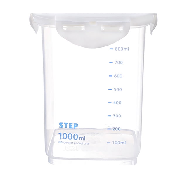 Injueey Contenedor de almacenamiento de alimentos, caja de plástico para nevera de cereales de cocina, caja de fideos, tanque de almacenamiento Organizadores de utensilios de cocina Claro L Injueey HA000766-03B