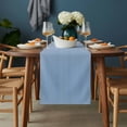 thumbnail image 2 of Blue Striped Table Runner - 48 Inch Long, Kitchen Dining Table Runner Dresser Scarves, Modern Minimalist Ombre Vertical Stripes Farmhouse Decor for Coffee Tables Wedding Party Banquet, 2 of 8