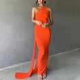 thumbnail image 2 of Kilaqueen Wedding Guest Dresses for Women One Shoulder Sleeveless Corset Pleated Backless Maxi Dress for Elegant Party Cocktail, 2 of 7