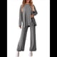 thumbnail image 5 of Conjuntos de Dos Piezas para Mujer, Camisetas de Larga A Juego, Pantalones Anchos y Chándales, Ropa de Otoño. Gris L, 5 of 10