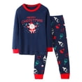 thumbnail image 6 of WIBACKER 2-7T Toddler Boys Girls Christmas Pajamas Sets for Kids Snug Fit Cotton 2-piece Sleepwear - Navy Santa 3T, 6 of 8