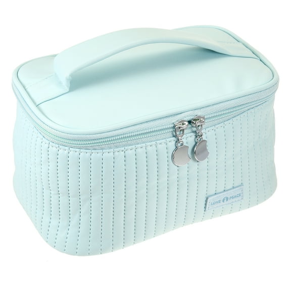 Unique Bargains Floral Makeup Bag Zipper Flower Cosmetic Pouch Blue