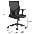 thumbnail image 4 of Bowery Hill 20.5" Modern Metal and Fabric Mesh Mid-Back Task Chair in Black, 4 of 4
