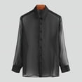 thumbnail image 3 of Men's Long Sleeve Nightclub Mesh Sheer Party Shirt, 3 of 7