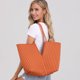 thumbnail image 2 of Bolsos compuestos de gran capacidad para mujer, moda informal, elegante, versátil, a rayas, para el hombro, diseño simple, novedad de 2024, 2 of 4