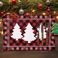 thumbnail image 2 of Christmas Placemats Set of 6, Xmas Tree Snowflake Place Mats Red Black Buffalo Plaid Placemat Table Decoration for Kitchen Table Dinner Xmas Holiday Party Home Decor Indoor Outdoor 13x19 Inch, 2 of 9