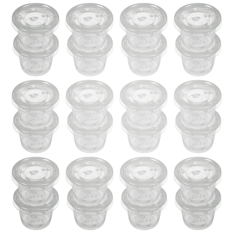 100Pcs/Set Small Plastic Sauce Cups Food Storage Containers Clear
