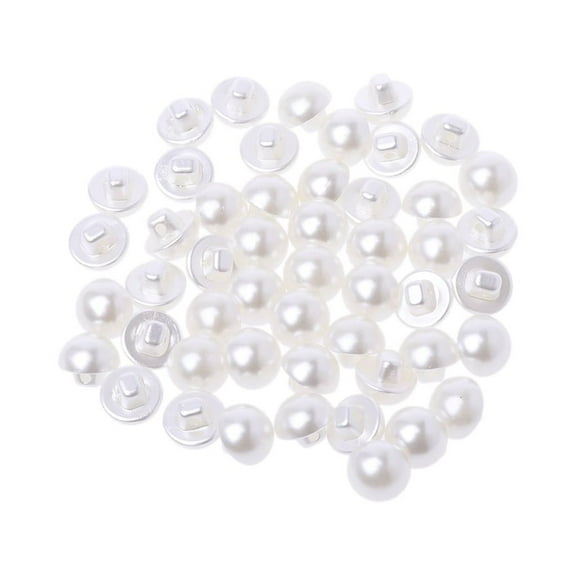UNTERING 50Pcs Faux Pearl Buttons Fit Sewing Scrapbook Backhole Sewing Crafts 10/11.5mm