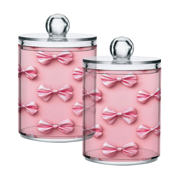 High-value clear storage jars keep life organized and within reach one sizex2 Pink Simple Bows