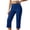 Blue, variant on Women's High Waist Capri Yoga Pants with Cargo Pockets, Tummy Control Straight Leg Workout Leggings for Casual, Gym, Running(Dark Blue/M)