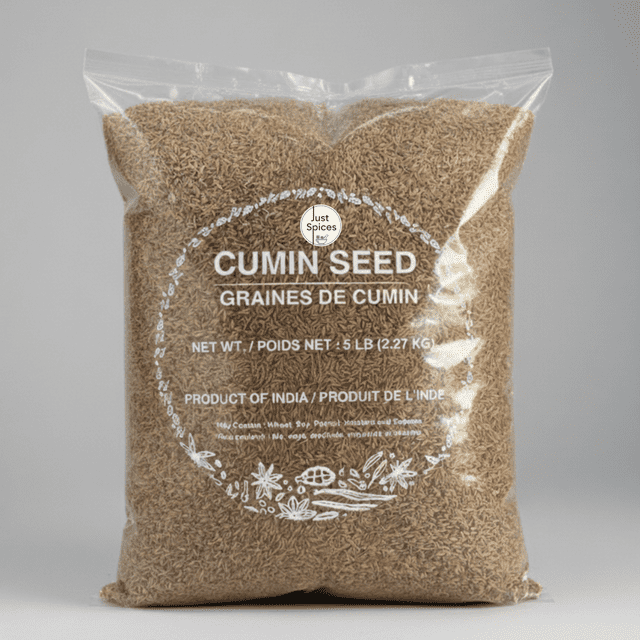 Just Spices - Whole Cumin Seeds (Jeera), 5lb (2.27 kg), Product of India, Value Pack